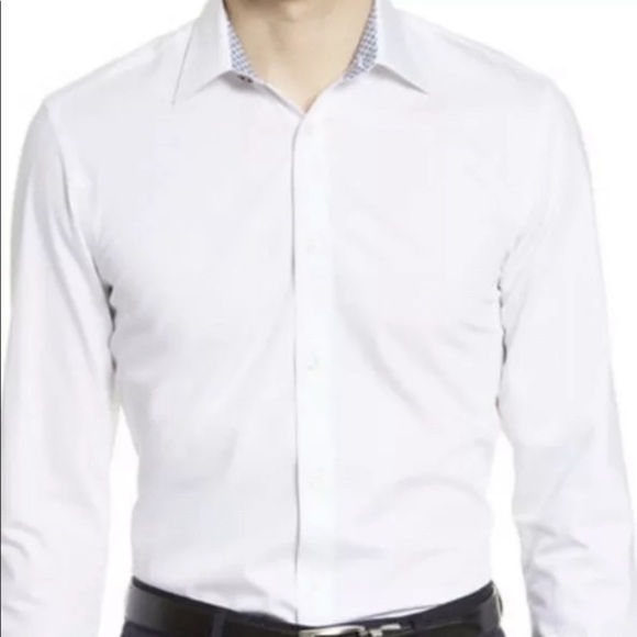 Ted Baker Button Down Collared Long Sleeve dressy Shirt size 7‎ classic career - Picture 1 of 12